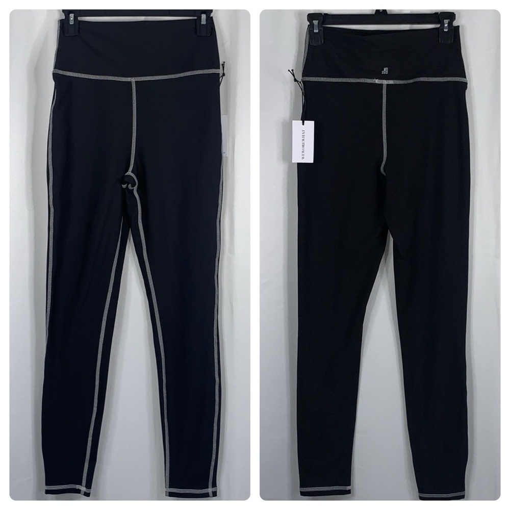 WeWoreWhat Black Leggings with White Stitching- NWT - Picture 6 of 16
